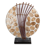 Настольная лампа из перламутра и дерева на подставке Indonesian Shell варинант исполнения - 1 | Loft Concept во Владивостоке