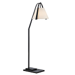 Торшер с черным каркасом и белым тканевым абажуром в форме конуса Stylish Solution варинант исполнения - 1 | Loft Concept во Владивостоке