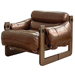 Кресло-диван кожаное на деревянном каркасе Medieval Furniture варинант исполнения - 7 | Loft Concept во Владивостоке