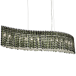 Линейная люстра изогнутой формы с хрустальными подвесками Crystal Art Chrome Green Linear Chandelier варинант исполнения - 1 | Loft Concept во Владивостоке