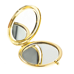 Зеркало карманное круглое двухстороннее из натурального камня Содалит в подарочной упаковке Gold Stone Mirrors варинант исполнения - 2 | Loft Concept во Владивостоке