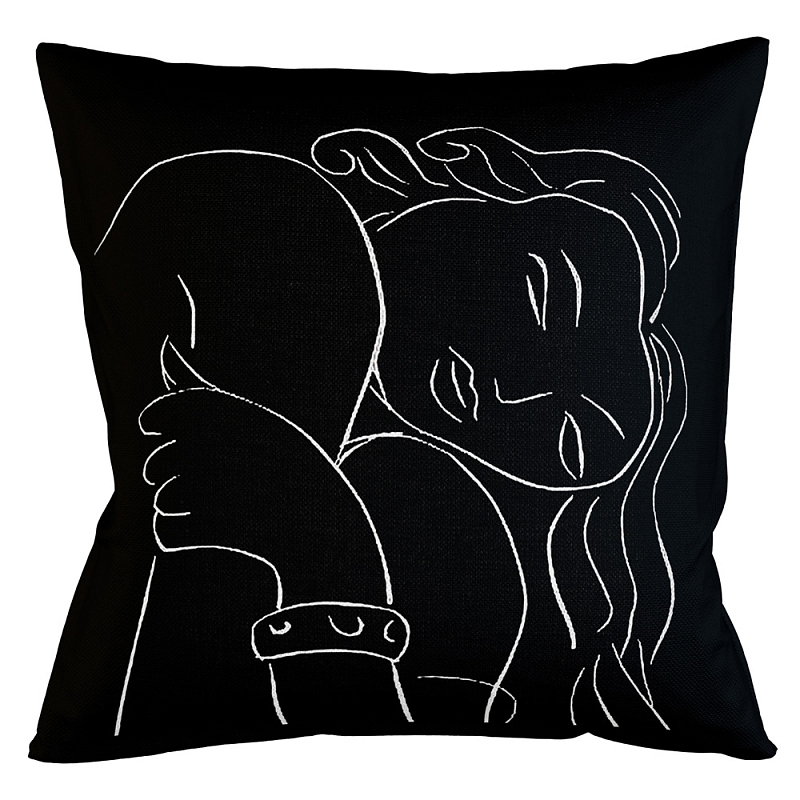 Декоративная подушка White Silhouette Pasiphae Pillow Бежевый Черный Декоративная подушка White Silhouette Pasiphae Pillow Бежевый Черный во Владивостоке | Loft Concept