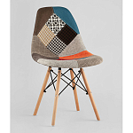 Пластиковый стул на ножках из массива бука Eames Пэчворк варинант исполнения - 1 | Loft Concept во Владивостоке