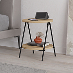 Стол приставной с 2-мя круглыми столешницами из дерева ESSEL OAK варинант исполнения - 6 | Loft Concept во Владивостоке