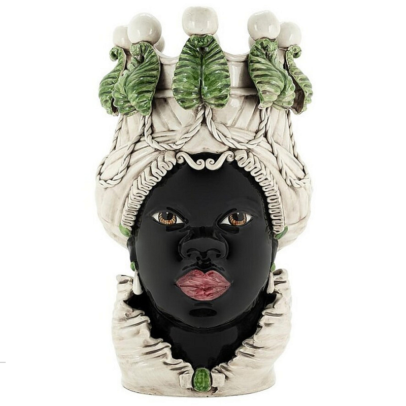 Ваза Abhika Vase Moro Lady Big With Candleholderr dark green Мульти во Владивостоке | Loft Concept 