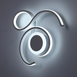 Бра белого цвета с изогнутыми световыми линиями и круглым основанием Luke Lampco Tracer Lamp варинант исполнения - 3 | Loft Concept во Владивостоке