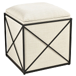 Пуф бежевый с черной металлической рамой Beige Pouf варинант исполнения - 4 | Loft Concept во Владивостоке