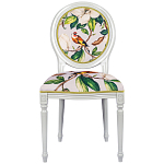 Стул светло-серый из натурального бука с изображением птицы в саду Blooming Colored Birds варинант исполнения - 1 | Loft Concept во Владивостоке