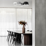 Потолочный светильник с 2-мя цилиндрическими абажурами серого и черного цвета Urban Dome варинант исполнения - 7 | Loft Concept во Владивостоке