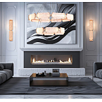 Люстра с 2-мя кольцами с текстурным природным рисунком IceFlame варинант исполнения - 6 | Loft Concept во Владивостоке