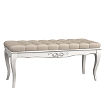 Банкетка из массива бука с бежевой обивкой из велюра White Provence варинант исполнения - 1 | Loft Concept во Владивостоке